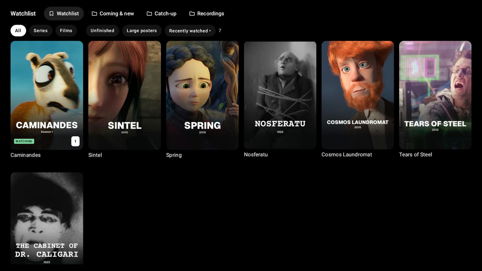 Watchlist — every server's films and series in one list.