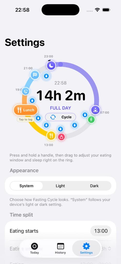 Tap to log meals and weight right from the ring.