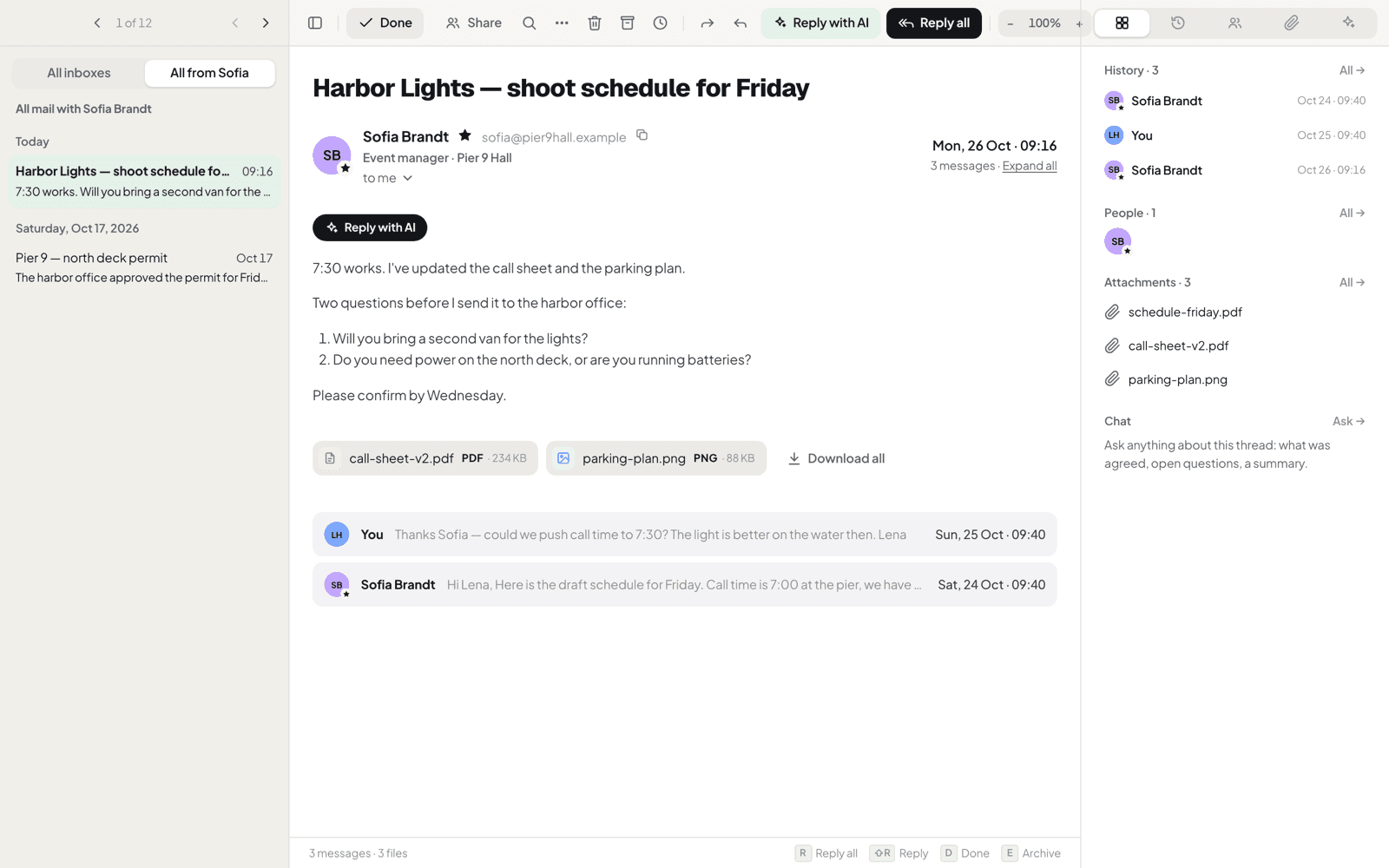 The same thread in light mode.